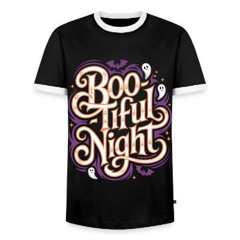 Boo-Tiful Nuit Halloween Effrayant Drôle - T-shirt contrasté Homme - noir/blanc - Devant - AI Model Female 172 light (172cm) & AI Model Male 178 light (178cm)