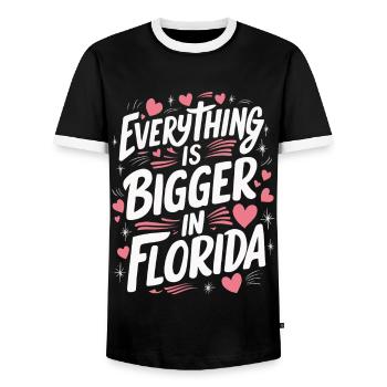 Florida USA Amerika Saat - Männer Kontrast-T-Shirt - Schwarz/Weiß - Vorne - AI Model Female 172 light (172cm) & AI Model Male 178 light (178cm)