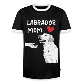 Labrador Dog - Men's Ringer Shirt - black/white - Front - AI Model Female 172 light (172cm) & AI Model Male 178 light (178cm)