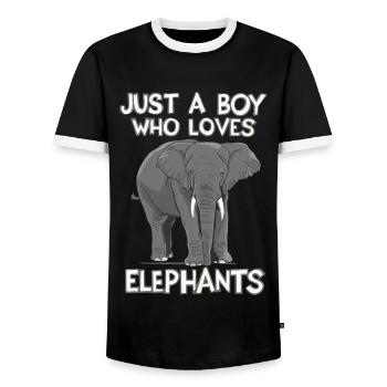Elefant Tier Elefanten Zoo - Männer Kontrast-T-Shirt - Schwarz/Weiß - Vorne - AI Model Female 172 light (172cm) & AI Model Male 178 light (178cm)