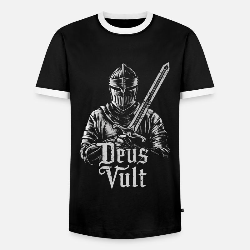 Crusader Knights Templar Middle Ages - Men's Ringer Shirt - black/white