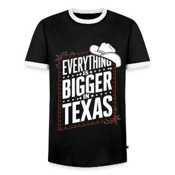 Texas State Texans Texas - Men's Ringer Shirt - black/white - Front - AI Model Female 172 light (172cm) & AI Model Male 178 light (178cm)