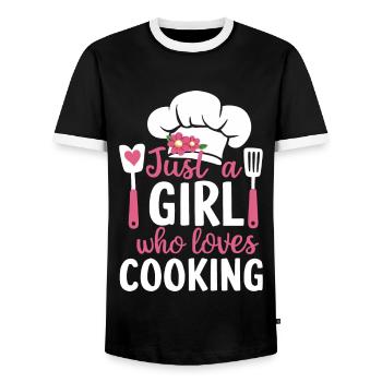 Chef Cooking Cheff Bäker - Men's Ringer Shirt - black/white - Front - AI Model Female 172 light (172cm) & AI Model Male 178 light (178cm)
