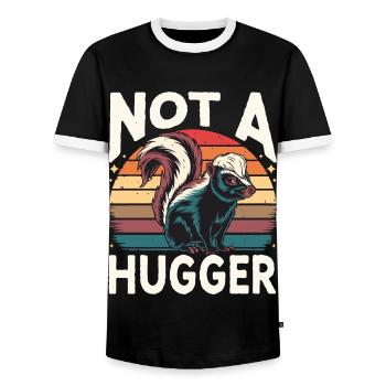 Skunk Zoo Animals - Men's Ringer Shirt - black/white - Front - AI Model Female 172 light (172cm) & AI Model Male 178 light (178cm)