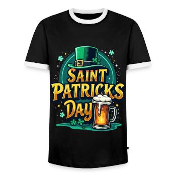 Saint Patrick`s Day Beer - Männer Kontrast-T-Shirt - Schwarz/Weiß - Vorne - AI Model Female 172 light (172cm) & AI Model Male 178 light (178cm)