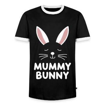 Mummy Bunny Design de Pâques pour les fans de lapins - T-shirt contrasté Homme - noir/blanc - Devant - AI Model Female 172 light (172cm) & AI Model Male 178 light (178cm)
