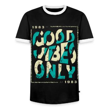 1983 Birthday 1983 Vintage 1983 Gift 1983 - Men's Ringer Shirt - black/white - Front - AI Model Female 172 light (172cm) & AI Model Male 178 light (178cm)
