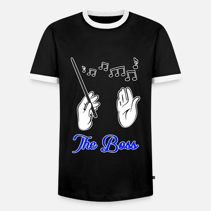 Dirigent - The Boss - Männer Kontrast-T-Shirt - Schwarz/Weiß