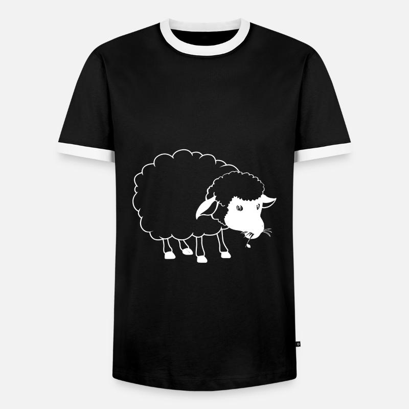 Schwarzes Schaf - Männer Kontrast-T-Shirt - Schwarz/Weiß
