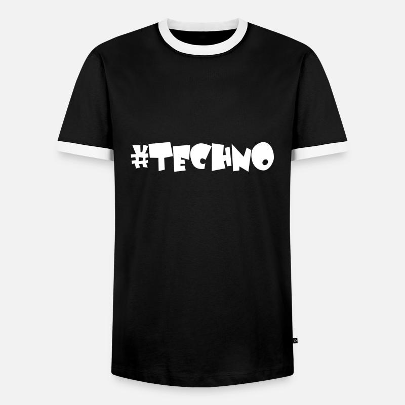 Techno - Music - #techno# - Männer Kontrast-T-Shirt - Schwarz/Weiß