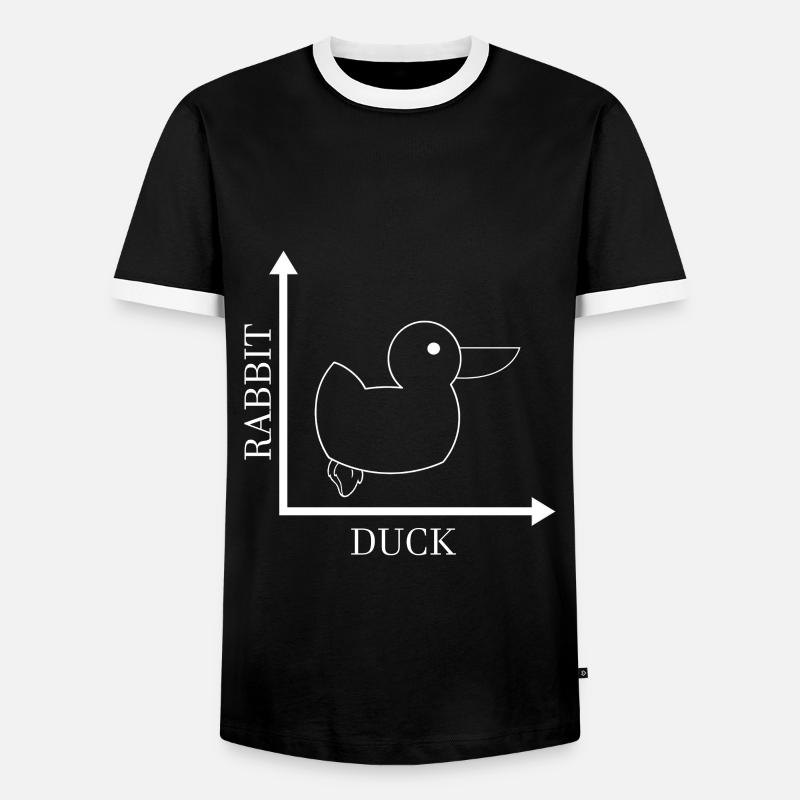 Rabbit Duck - Gone Wrong - Men's Ringer Shirt - black/white