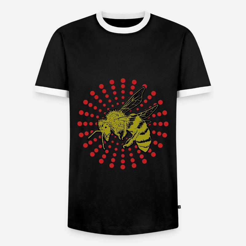 bee - Men's Ringer Shirt - black/white