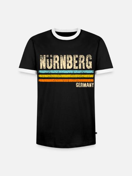 Nürnberg - Männer Kontrast-T-Shirt - Schwarz/Weiß