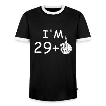 I'm 30th funny gift for my 30th birthday. - Men's Ringer Shirt - black/white - Front - AI Model Female 172 light (172cm) & AI Model Male 178 light (178cm)
