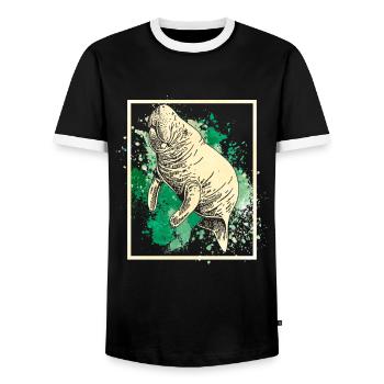 Seekuh - Männer Kontrast-T-Shirt - Schwarz/Weiß - Vorne - AI Model Female 172 light (172cm) & AI Model Male 178 light (178cm)