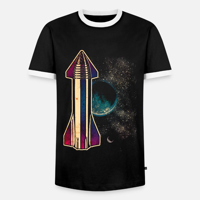Astronave Rocket - Maglietta Contrast da uomo - nero/bianco