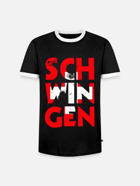Schwingen Schweiz - Männer Kontrast-T-Shirt - Schwarz/Weiß