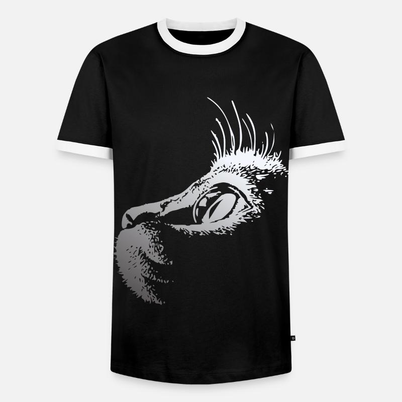 Cat Design Drawing - Men's Ringer Shirt - black/white