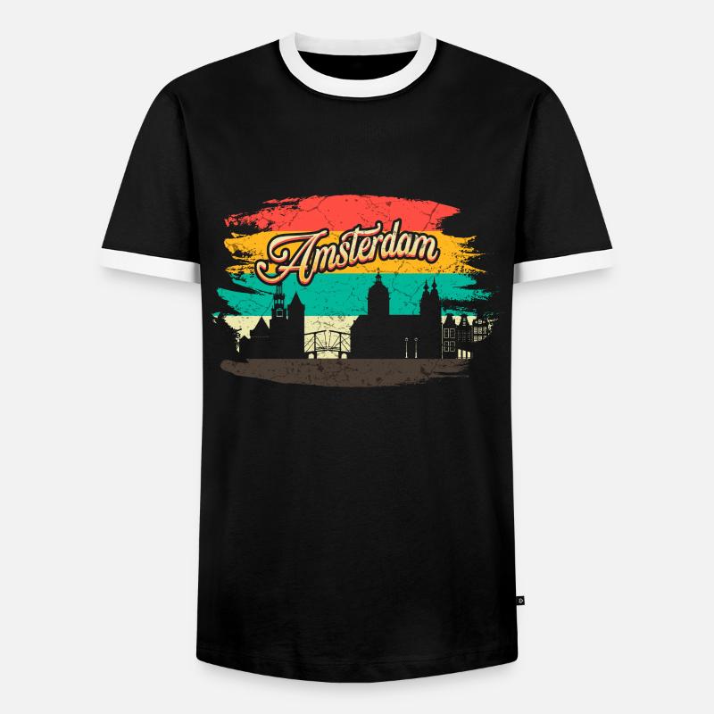 Amsterdam - Men's Ringer Shirt - black/white