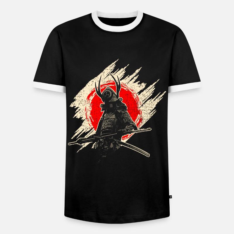 Samurai - Männer Kontrast-T-Shirt - Schwarz/Weiß