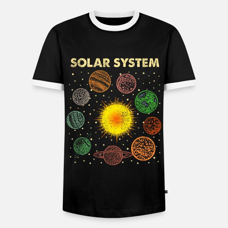 Solar system - Men's Ringer Shirt - black/white