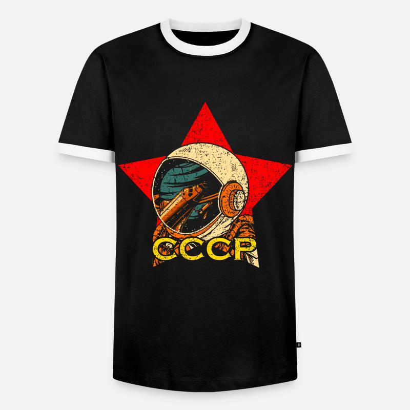 Soviet Union Space - Men's Ringer Shirt - black/white