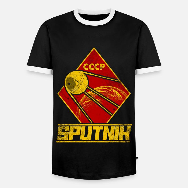 Sputnik Satellite Soviet Union - Men's Ringer Shirt - black/white