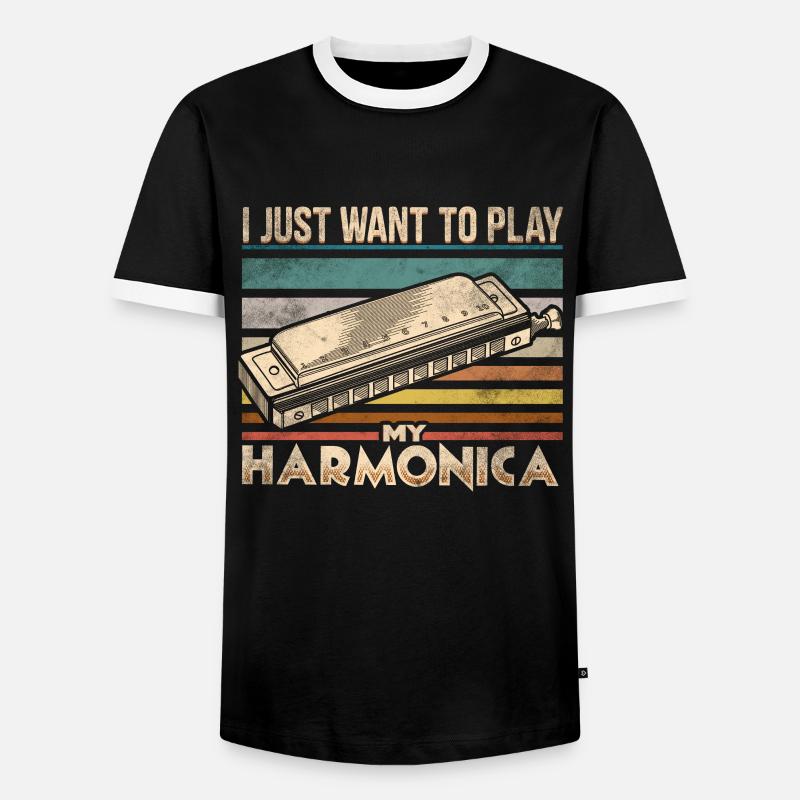 Harmonica - Men's Ringer Shirt - black/white