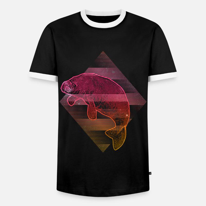 Manatee - Manatee - Men's Ringer Shirt - black/white