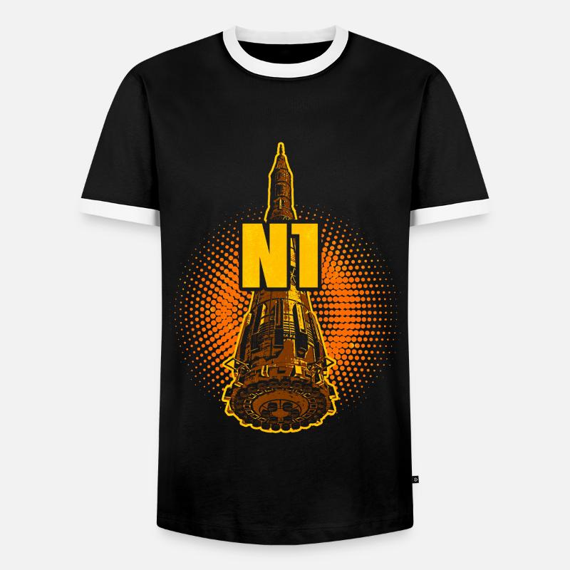 N1 Rocket Soviet Union - Men's Ringer Shirt - black/white