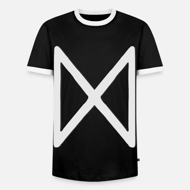 Futhark Runic Alphabet Dagaz - Men's Ringer Shirt - black/white