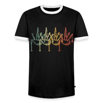 Bagpipes Bagpipes Bagpipe - Men's Ringer Shirt - black/white - Front - AI Model Female 172 light (172cm) & AI Model Male 178 light (178cm)