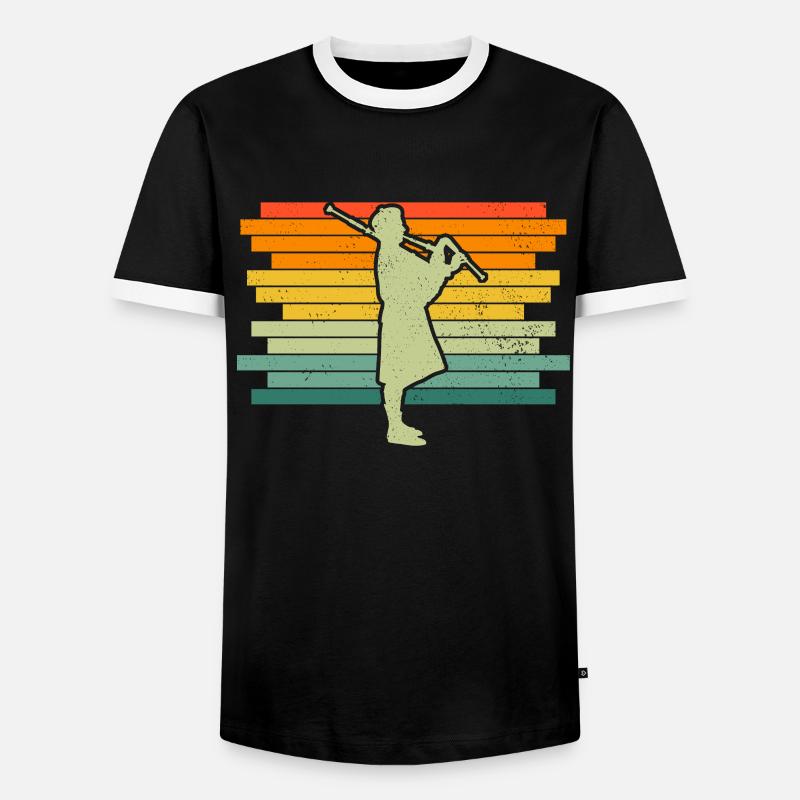 Dudelsack Dudelsackspieler Sackpfeife - Männer Kontrast-T-Shirt - Schwarz/Weiß