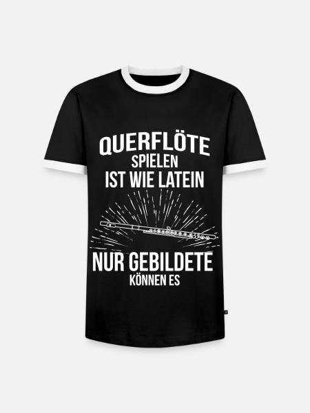 Querflöte Querflötenspieler Querflötist - Männer Kontrast-T-Shirt - Schwarz/Weiß