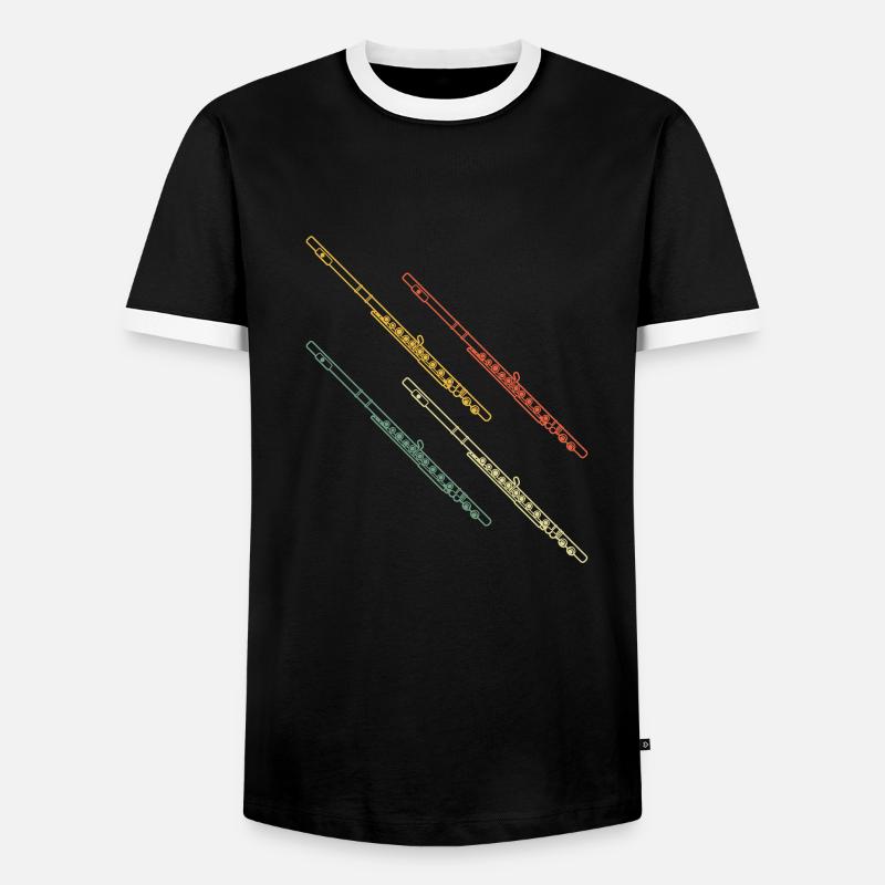 Querflöte Querflötenspieler Querflötist - Männer Kontrast-T-Shirt - Schwarz/Weiß