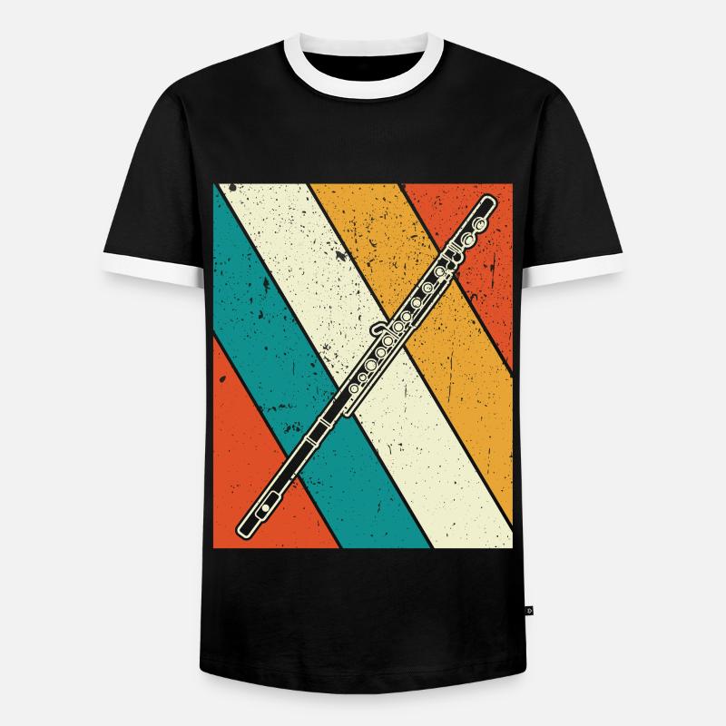 Querflöte Querflötenspieler Querflötist - Männer Kontrast-T-Shirt - Schwarz/Weiß