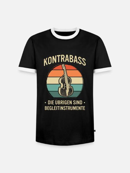 Kontrabass Kontrabassspieler Kontrabassist - Männer Kontrast-T-Shirt - Schwarz/Weiß
