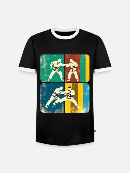 Brasilianisches Jiu-Jitsu - Männer Kontrast-T-Shirt - Schwarz/Weiß