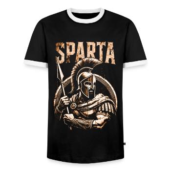 Sparta Krieger Antikes Griechenland - Männer Kontrast-T-Shirt - Schwarz/Weiß - Vorne - AI Model Female 172 light (172cm) & AI Model Male 178 light (178cm)