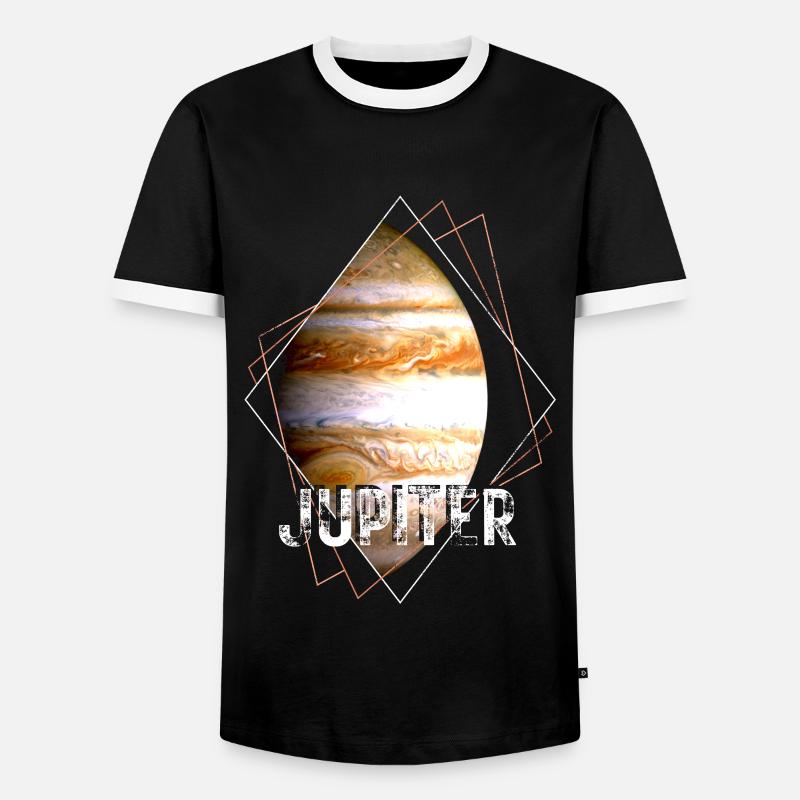 Jupiter Planet Sonnensystem - Männer Kontrast-T-Shirt - Schwarz/Weiß