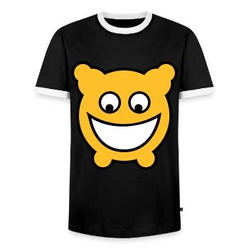 Gloomy is happy! - Men's Ringer Shirt - black/white - Front - AI Model Female 172 light (172cm) & AI Model Male 178 light (178cm)