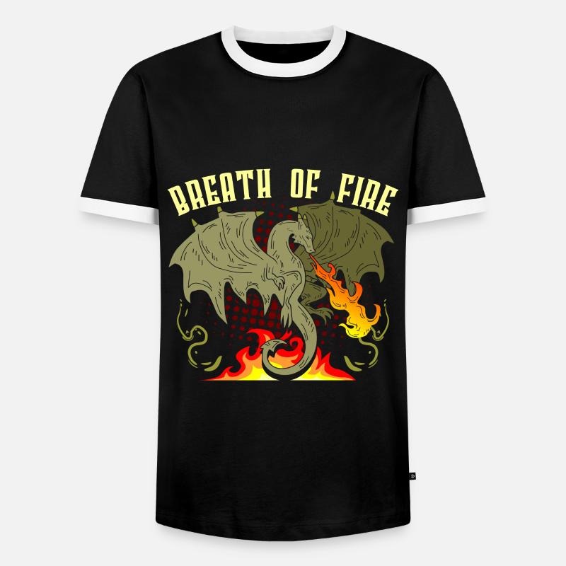 Drache - Männer Kontrast-T-Shirt - Schwarz/Weiß
