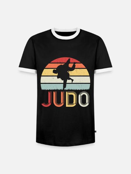 Judo Kampfkunst Kampfsportler - Männer Kontrast-T-Shirt - Schwarz/Weiß