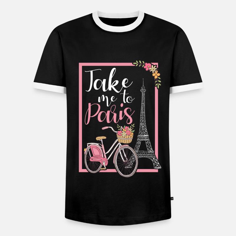 Paris - Men's Ringer Shirt - black/white