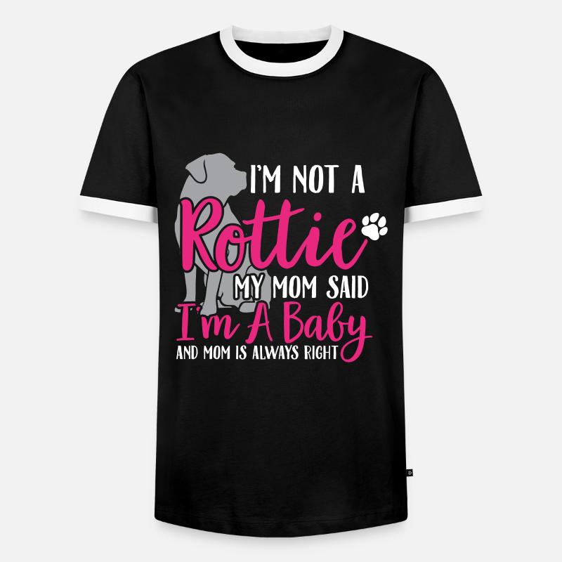 Rottweiler Hündchen Geschenkidee - Männer Kontrast-T-Shirt - Schwarz/Weiß