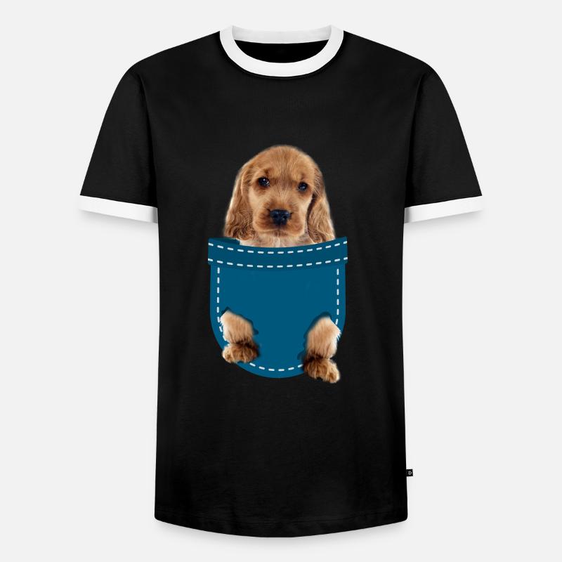 Cocker Spaniel - Männer Kontrast-T-Shirt - Schwarz/Weiß