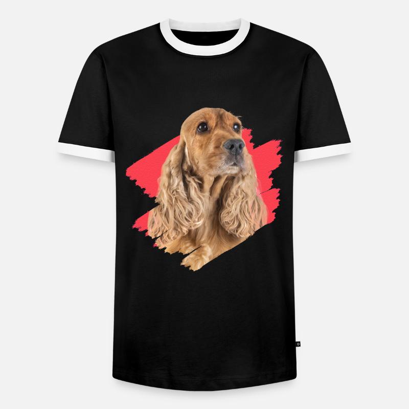 Cocker Spaniel Hündchen Geschenkidee - Männer Kontrast-T-Shirt - Schwarz/Weiß