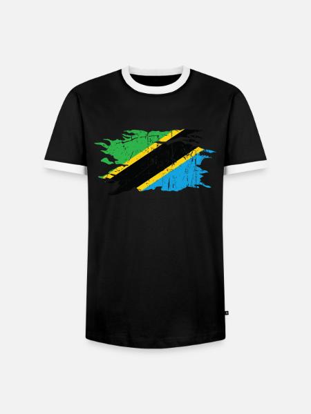 Tanzania - Men's Ringer Shirt - black/white