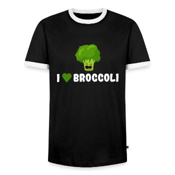 brocoli - T-shirt contrasté Homme - noir/blanc - Devant - AI Model Female 172 light (172cm) & AI Model Male 178 light (178cm)