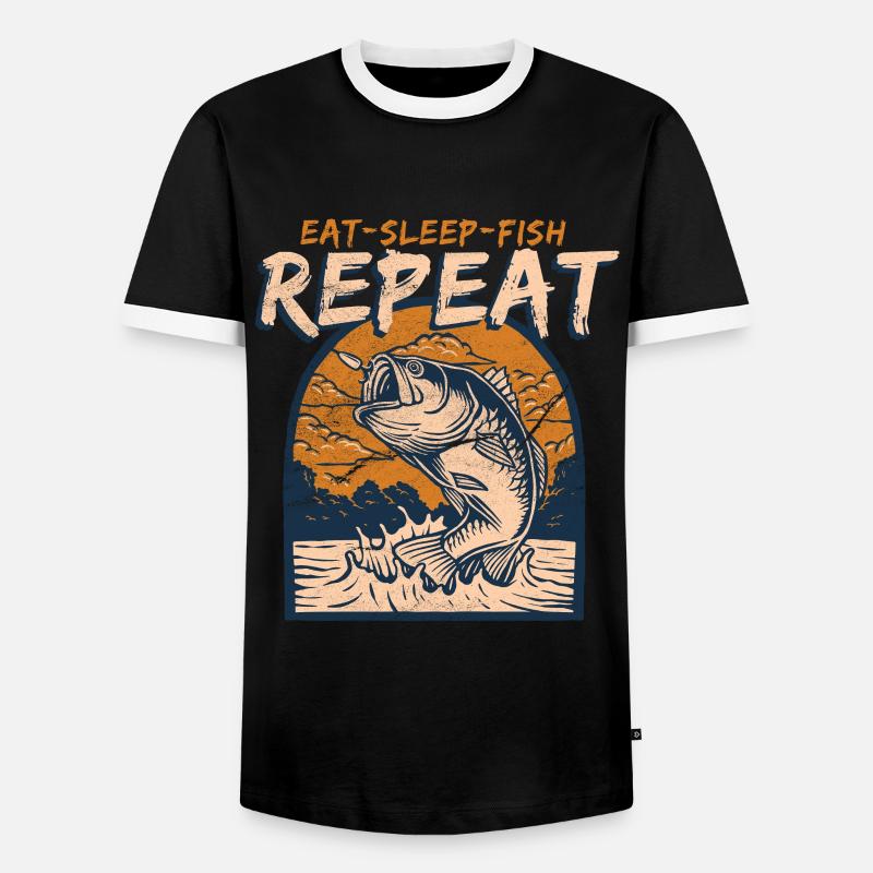 Fischen - Männer Kontrast-T-Shirt - Schwarz/Weiß